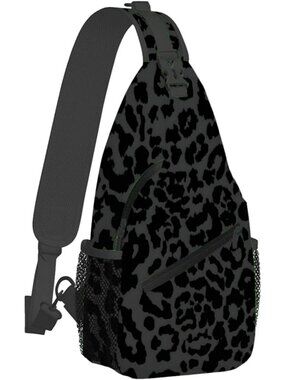 Unisex Black Halloween Bat Sling Backpack Travel Hiking Crossbody Bag